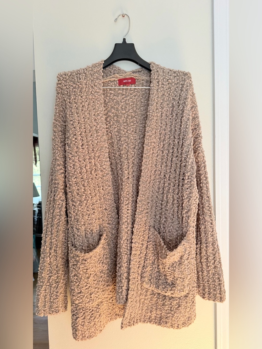 NWOT Cozy Women's Chunky Knit Sweater Cardigan - Tan